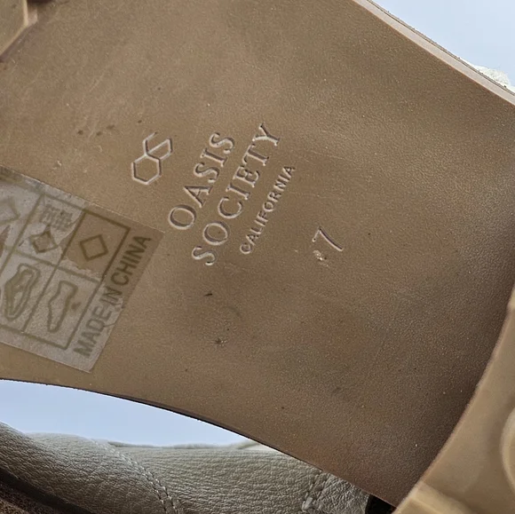 Oasis Society Aubrey Platform Vegan Leather Paneled Zip Boots Cream 7 - Picture 12 of 14